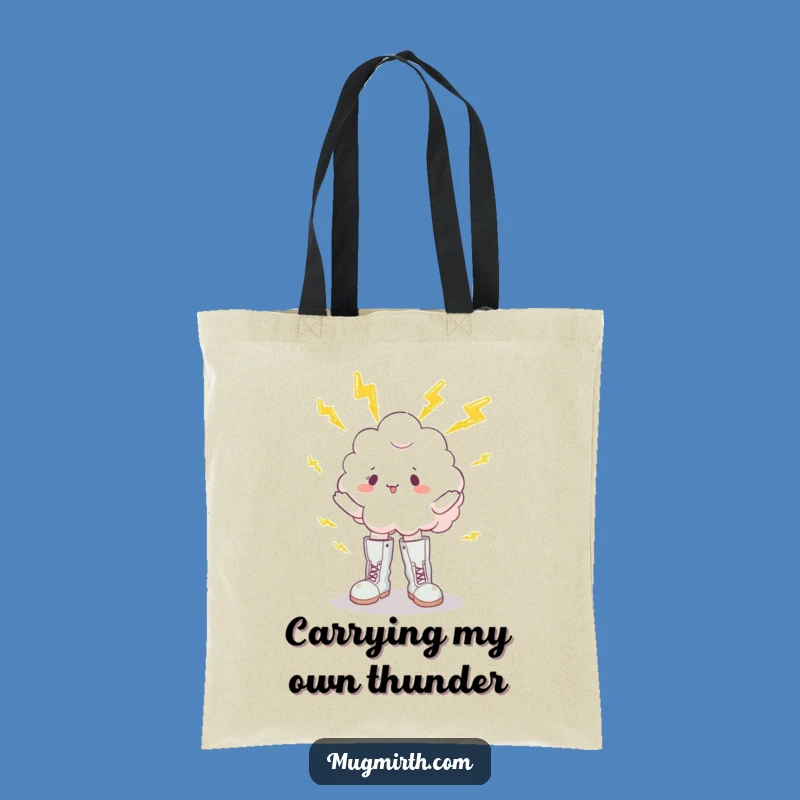 Funny Cloud Juggling Lightning Tote Bag - Whimsical & Practical Gift
