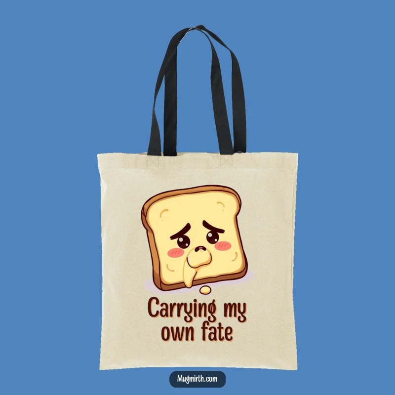 Funny Kitchen Mishap Tote: Concerned Toast Falling Butter-Side Down Bag Gift