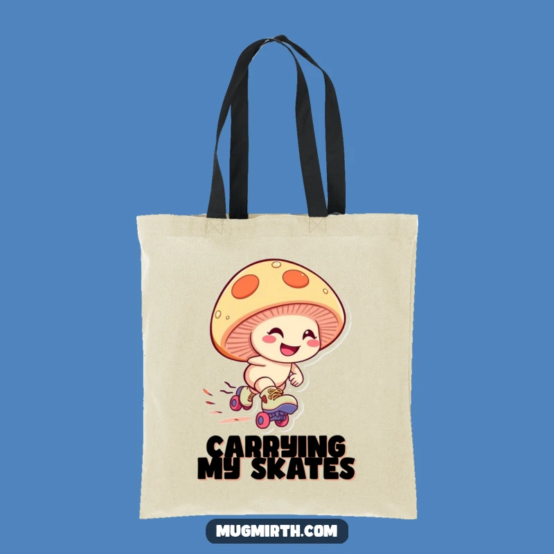Funny Mushroom Skater Tote Bag: Carry Your Speed & Humor