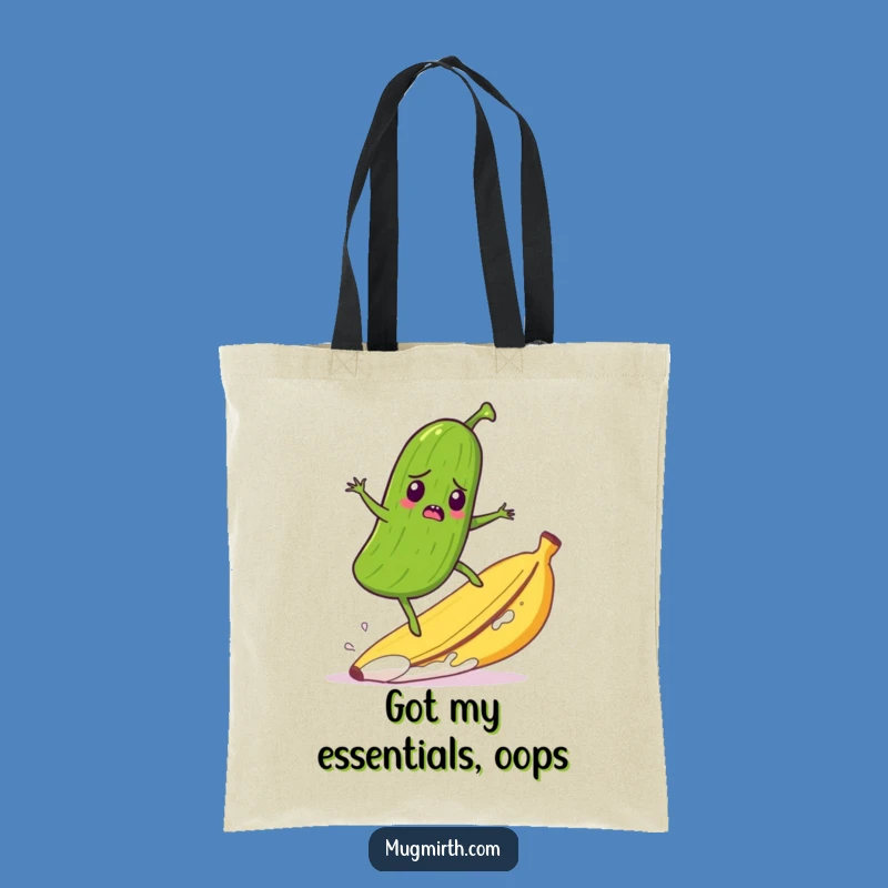 Funny Pickle Banana Peel Surf Tote Bag - Quirky & Fun Gift