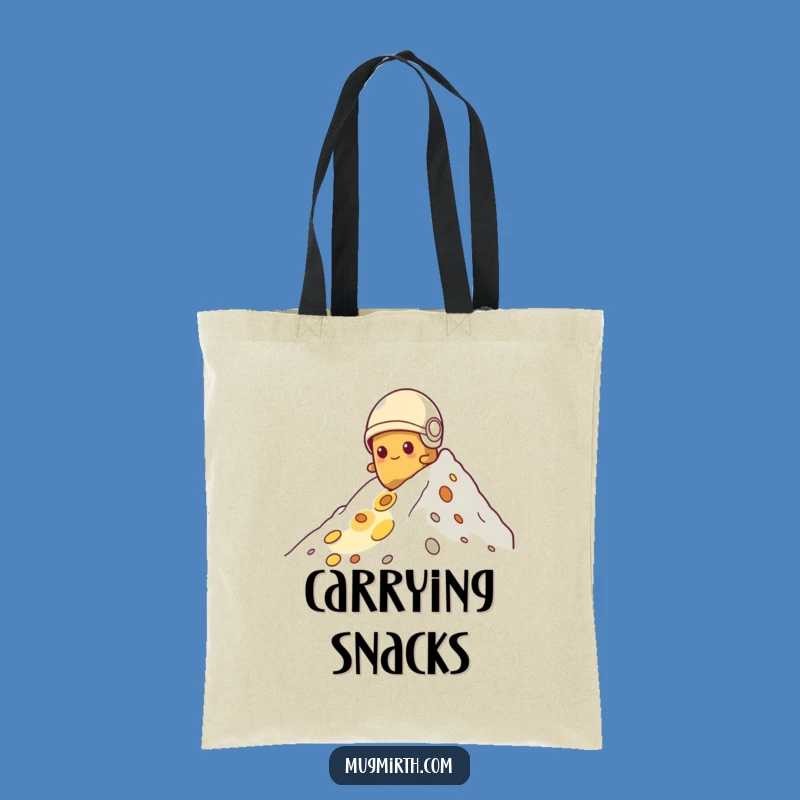 Funny Potato Climbing Cheese Tote Bag: Hilarious Spud Adventure Accessory