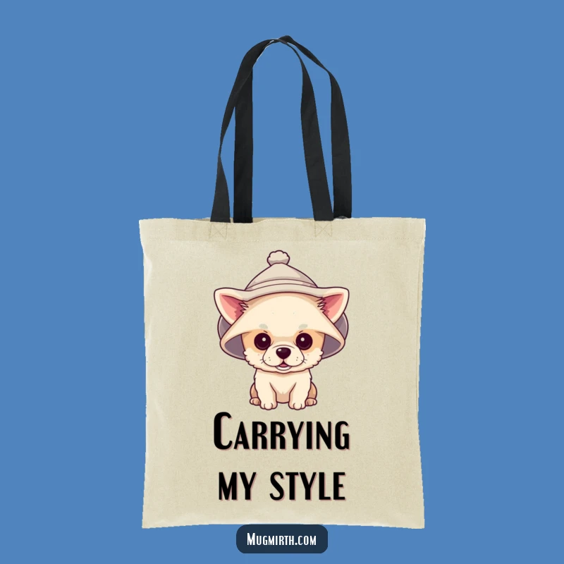 Funny Tiny Dog Giant Hat Tote Bag: Your Hilarious Accessory for Dog Walks
