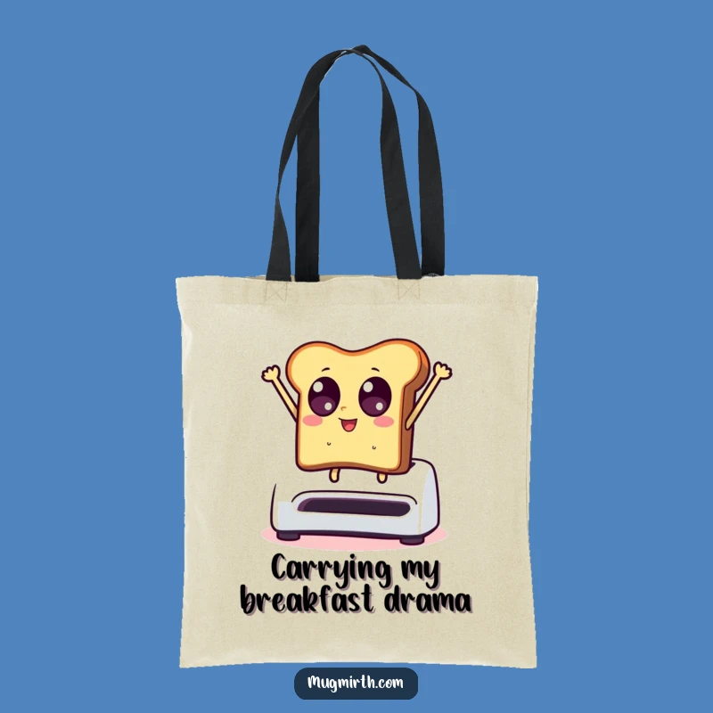 Funny Toast Leaping From Toaster Tote Bag - Hilarious Everyday Carryall